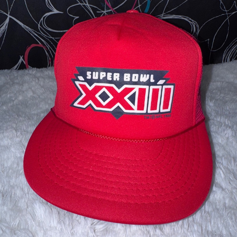 Players Super Bowl XXIII Trucker Hat Mens M/L Red Excellent 1988 Winston Promo